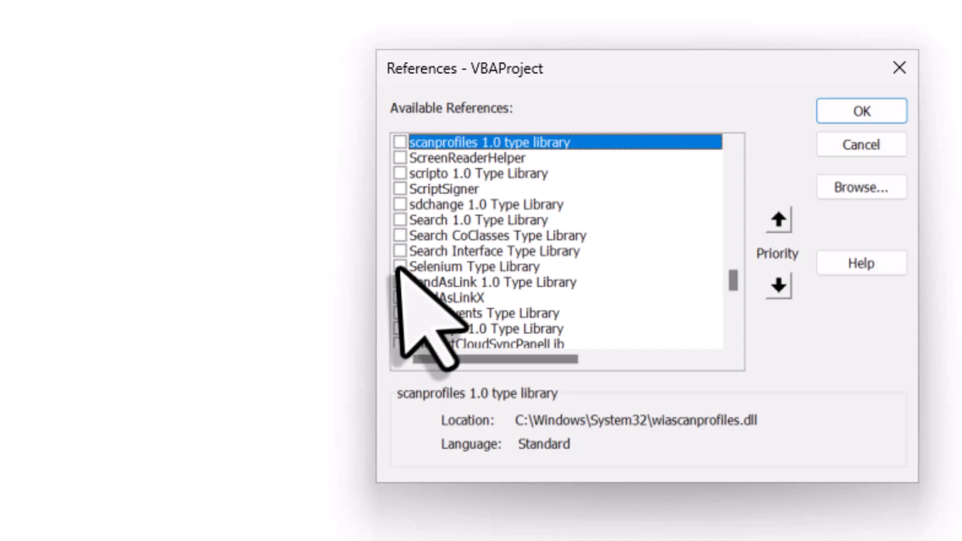 Setting references in VBA