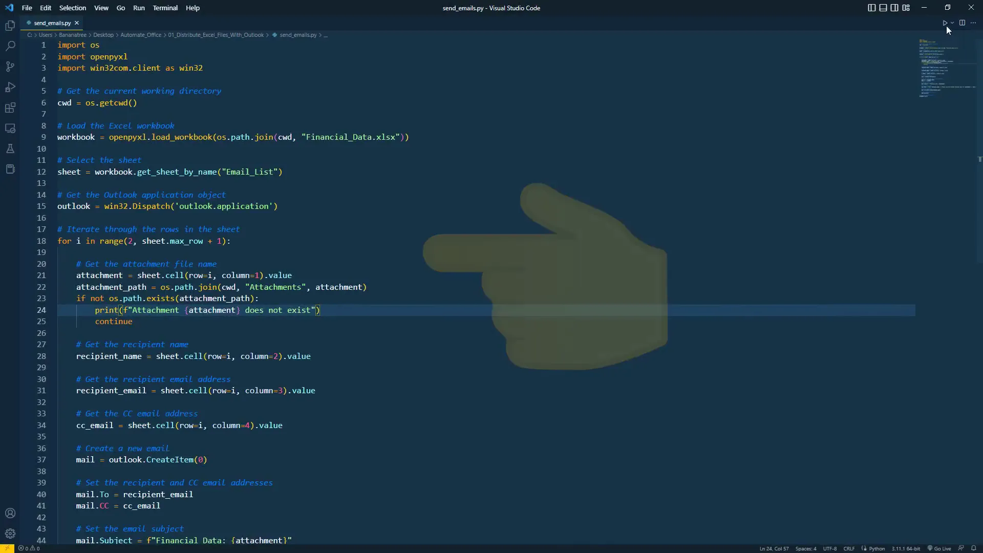 Outlook emails created with attachments