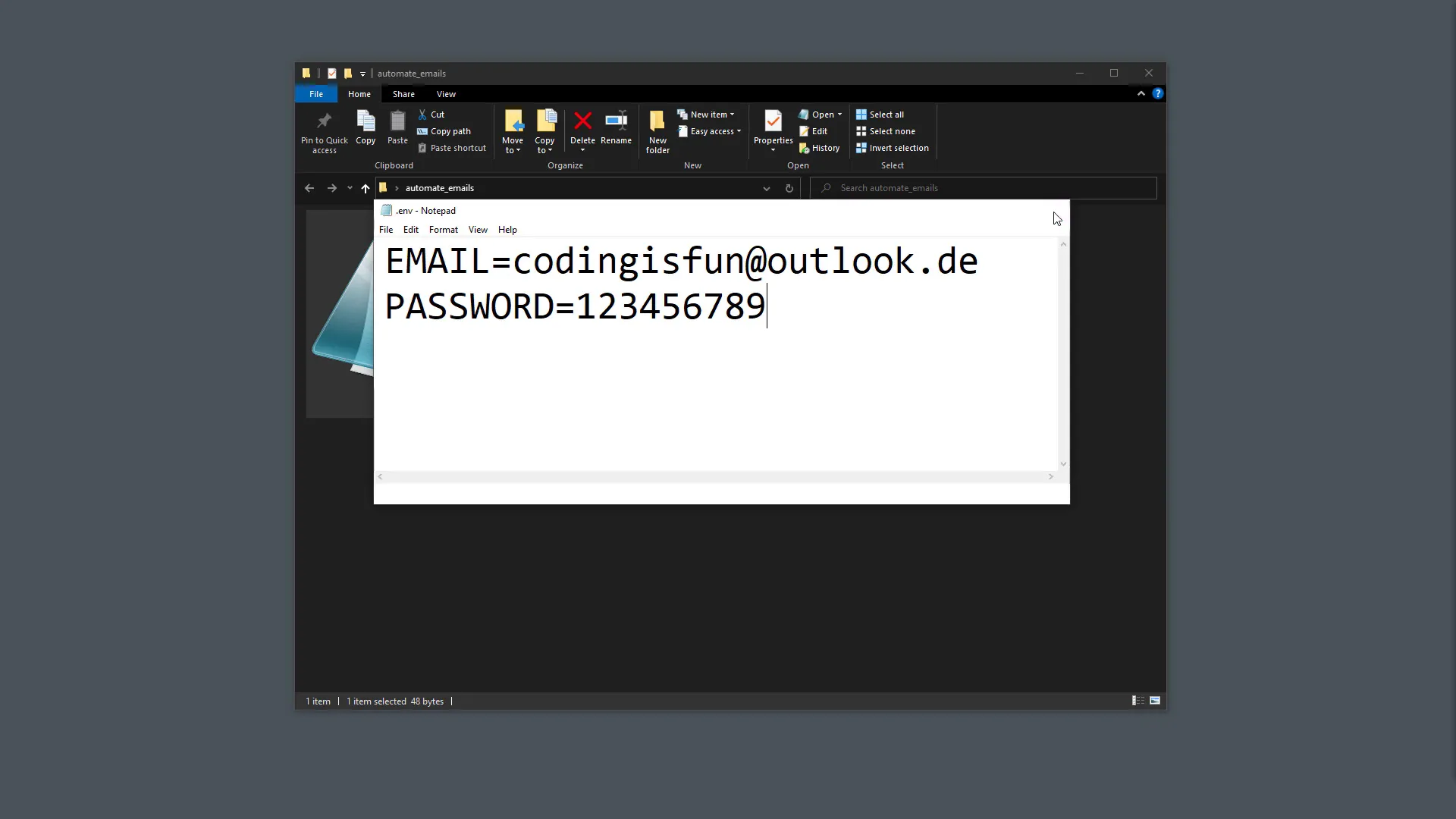 Creating .env and .gitignore files