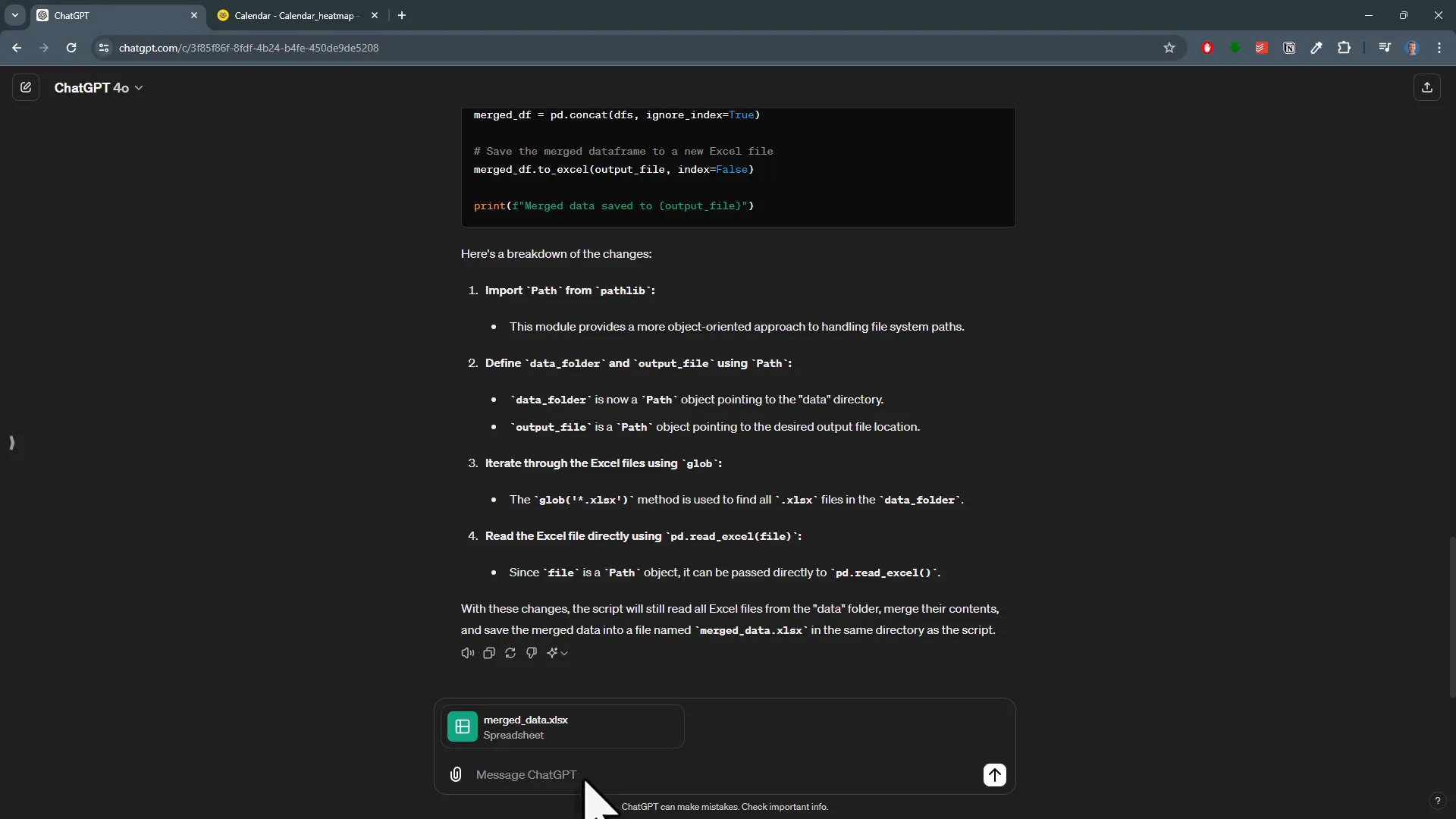 ChatGPT generating chart code