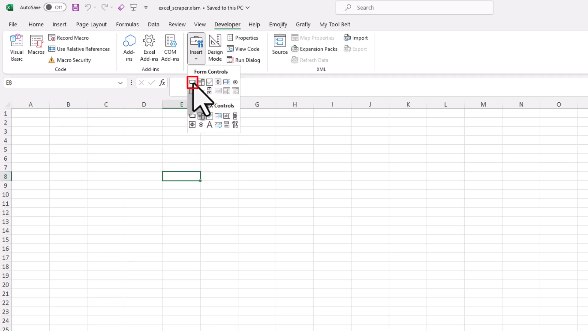 Inserting a button in Excel to run Python code