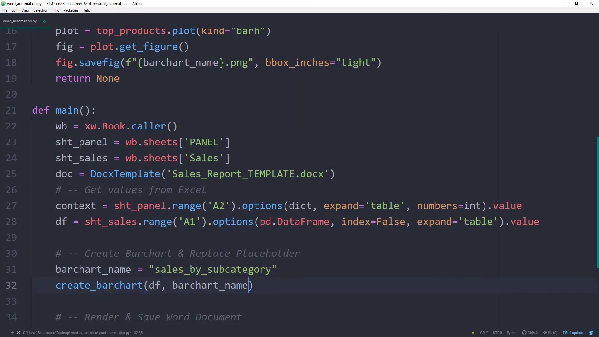 Dynamic features in Word automation