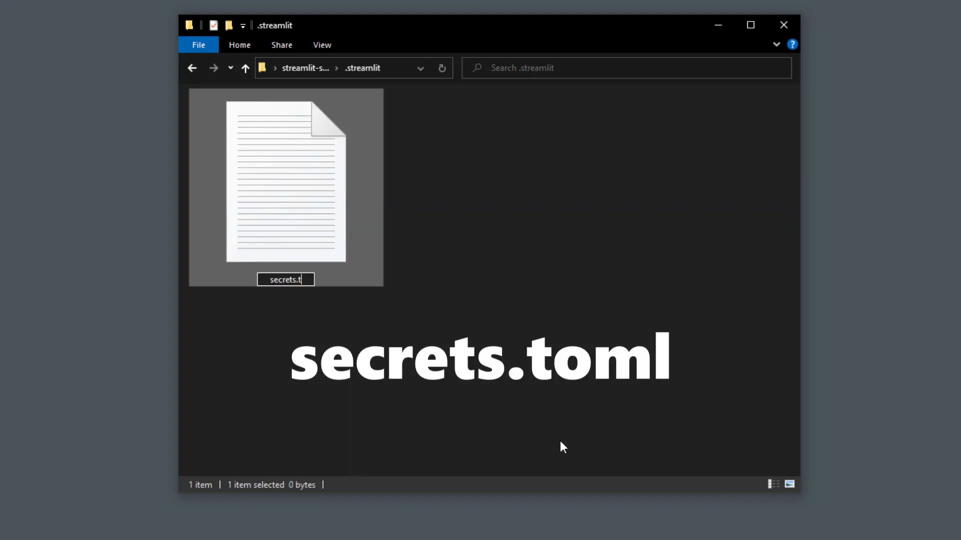 Filling out secrets.toml file