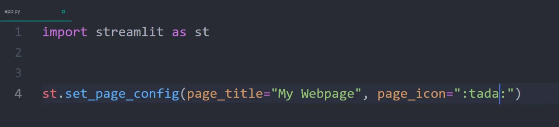Basic Page Configuration Screenshot