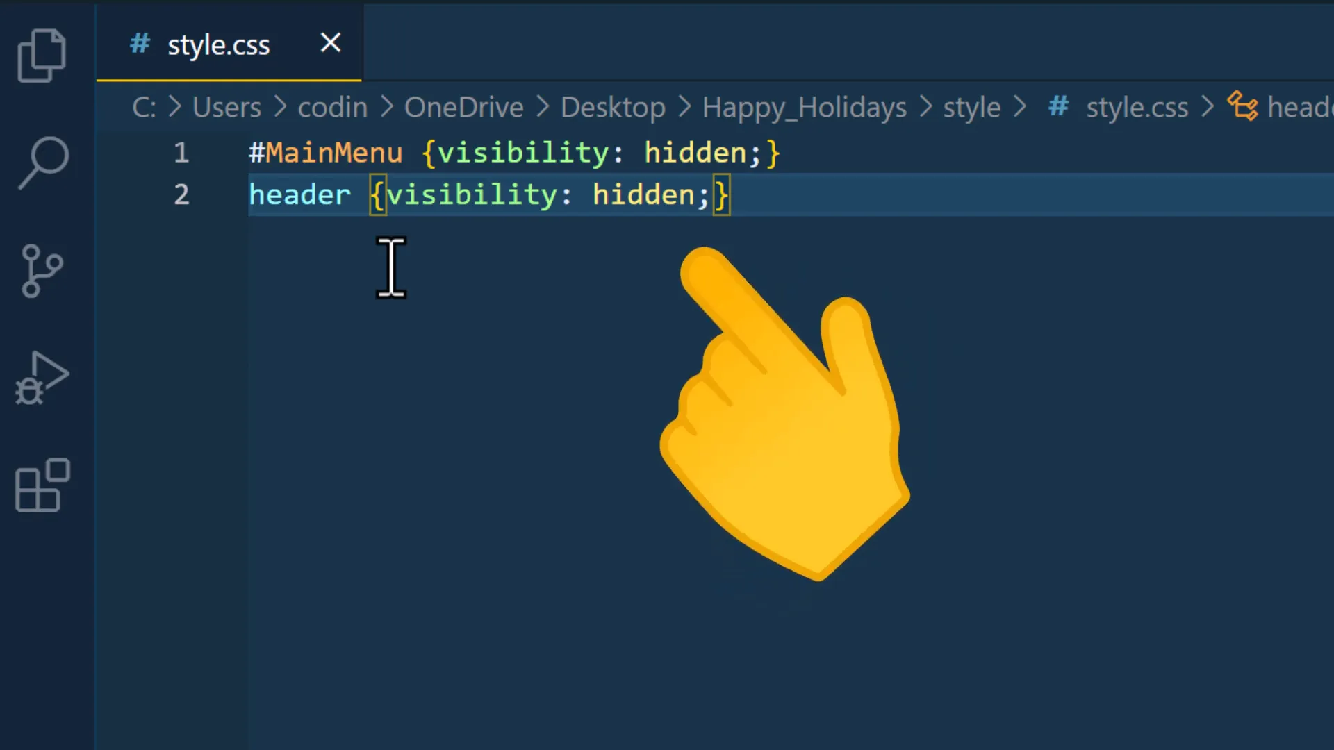 Creating style.css file