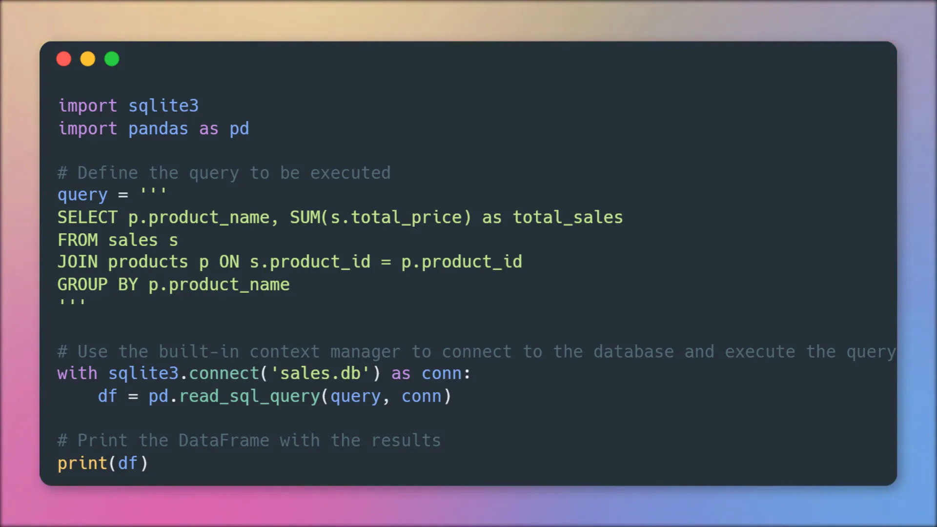 Closing database connection