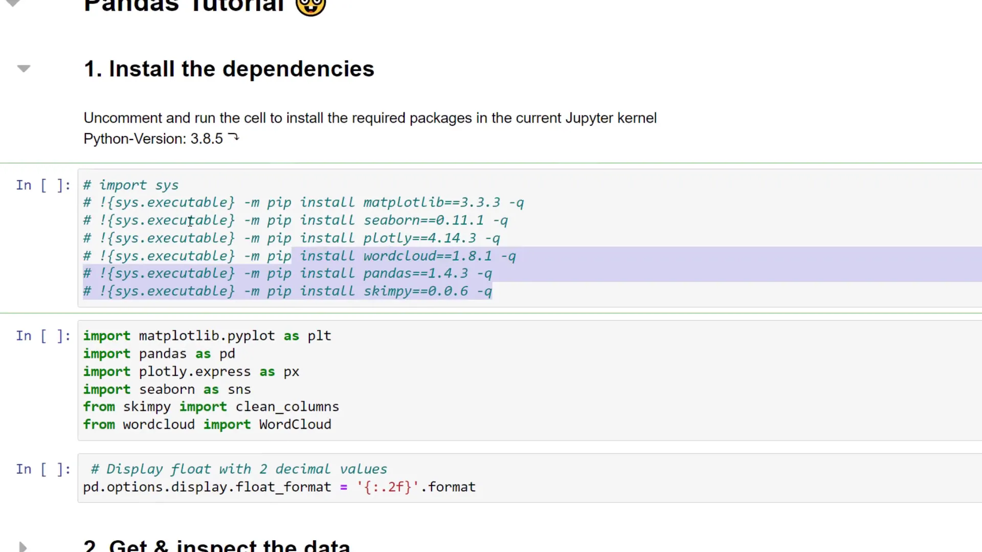 Installing dependencies