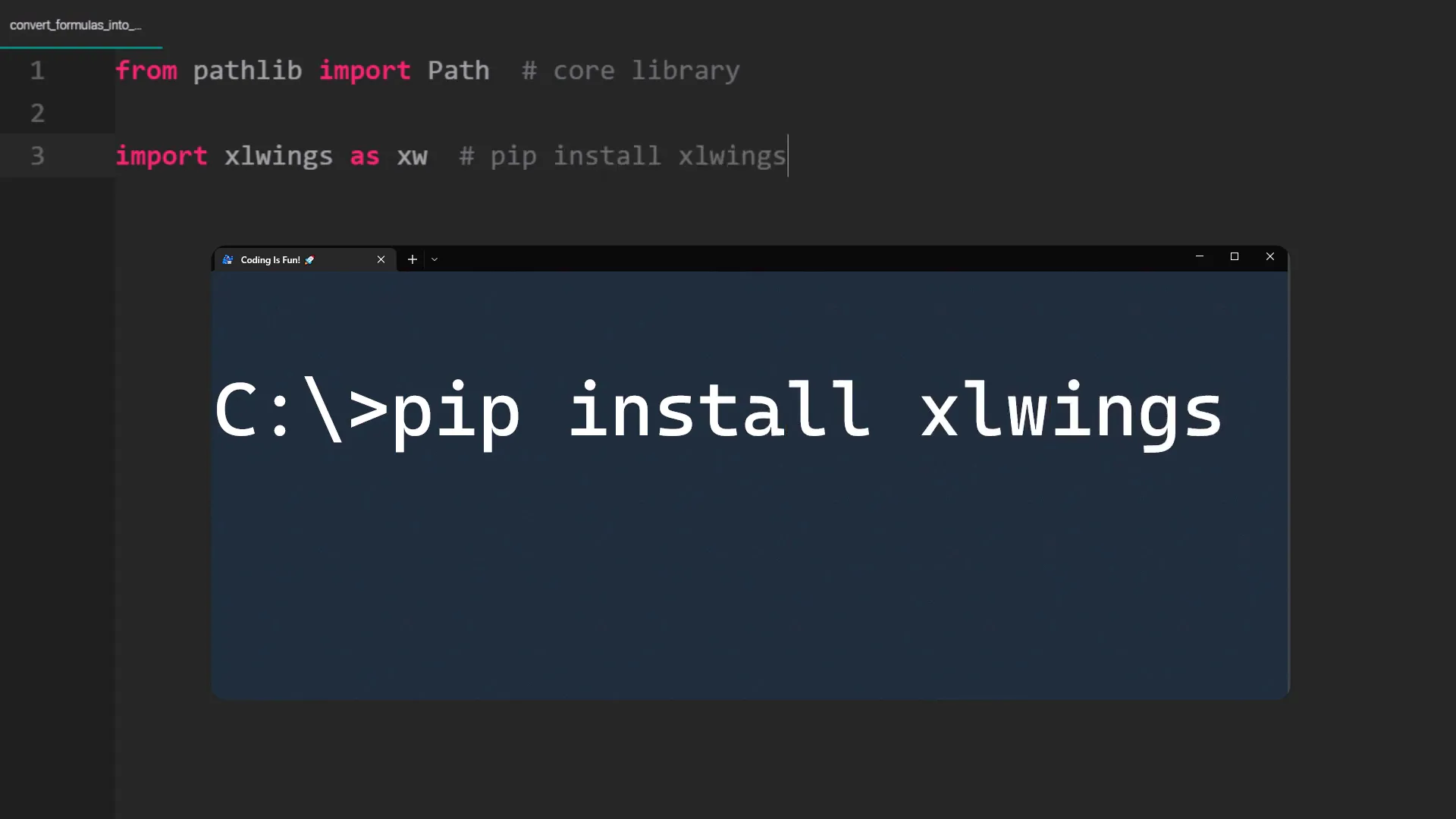 Installing xlwings