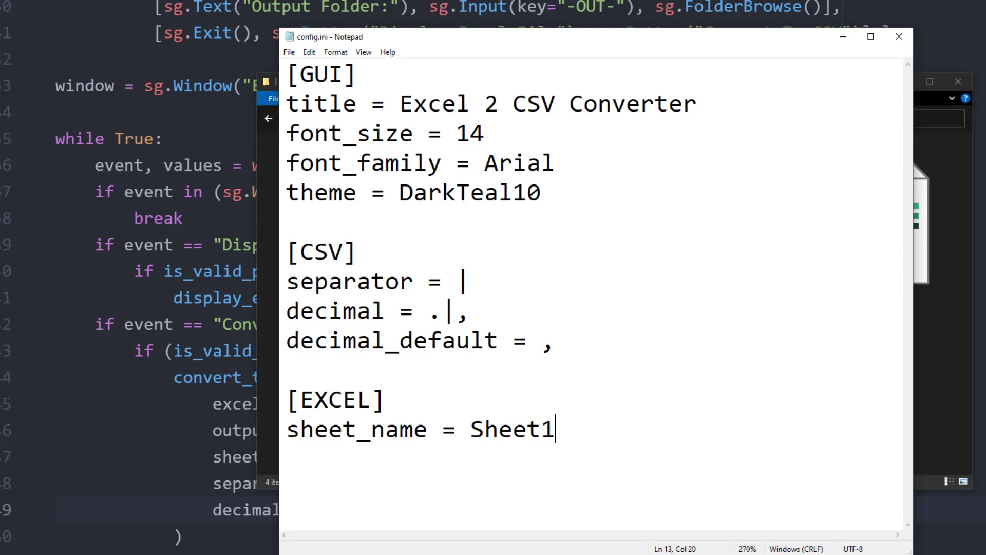 Implementing settings function