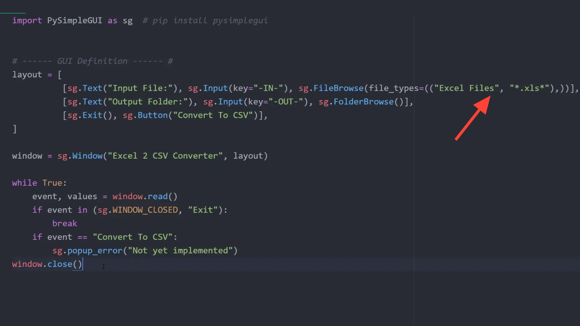 Adding file types to browse button