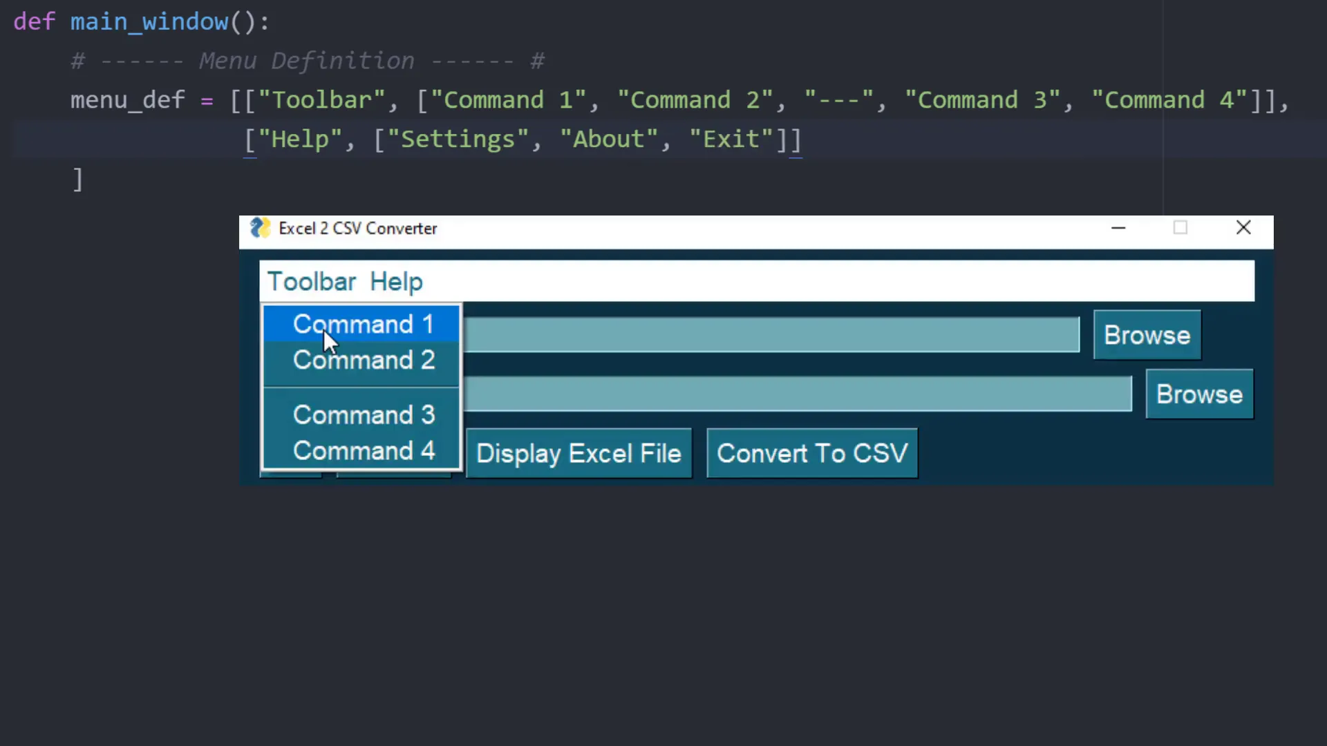Adding custom menu bar