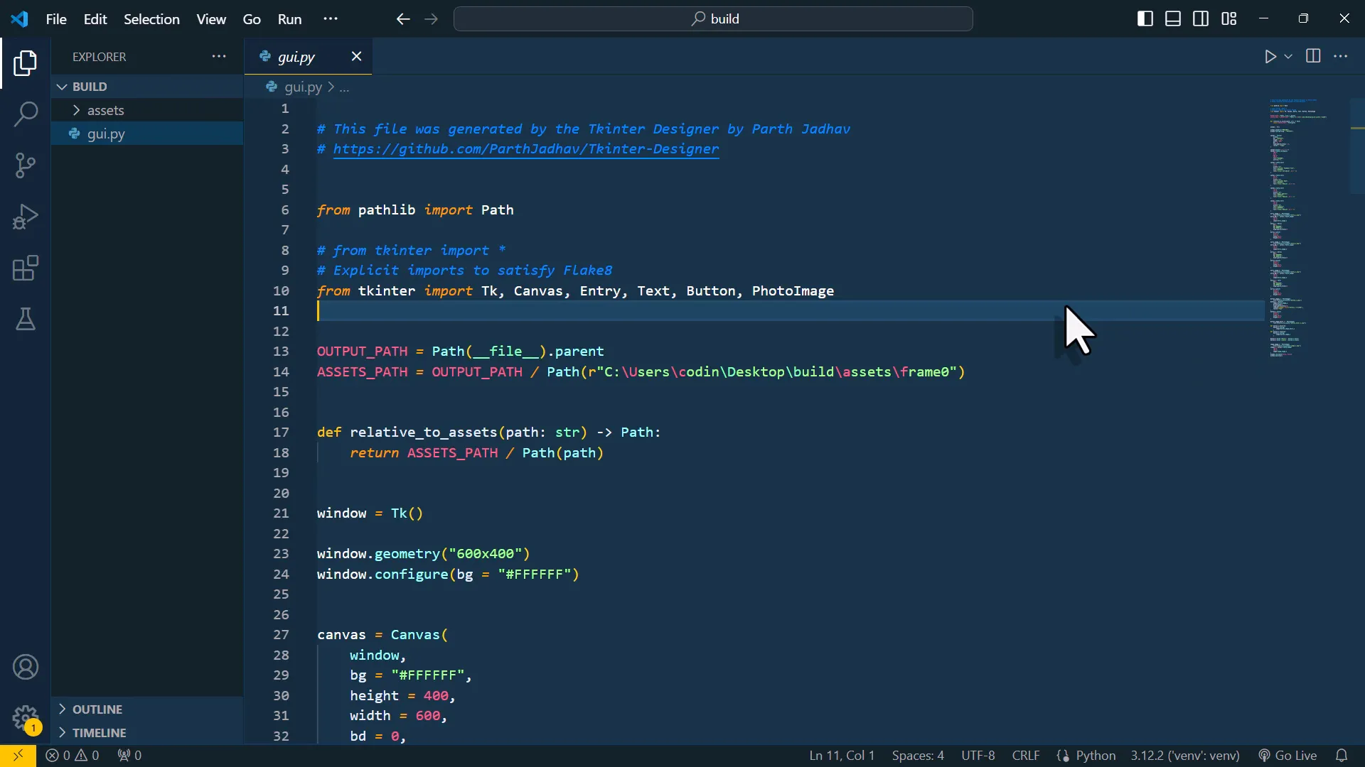 Running the generated Python script