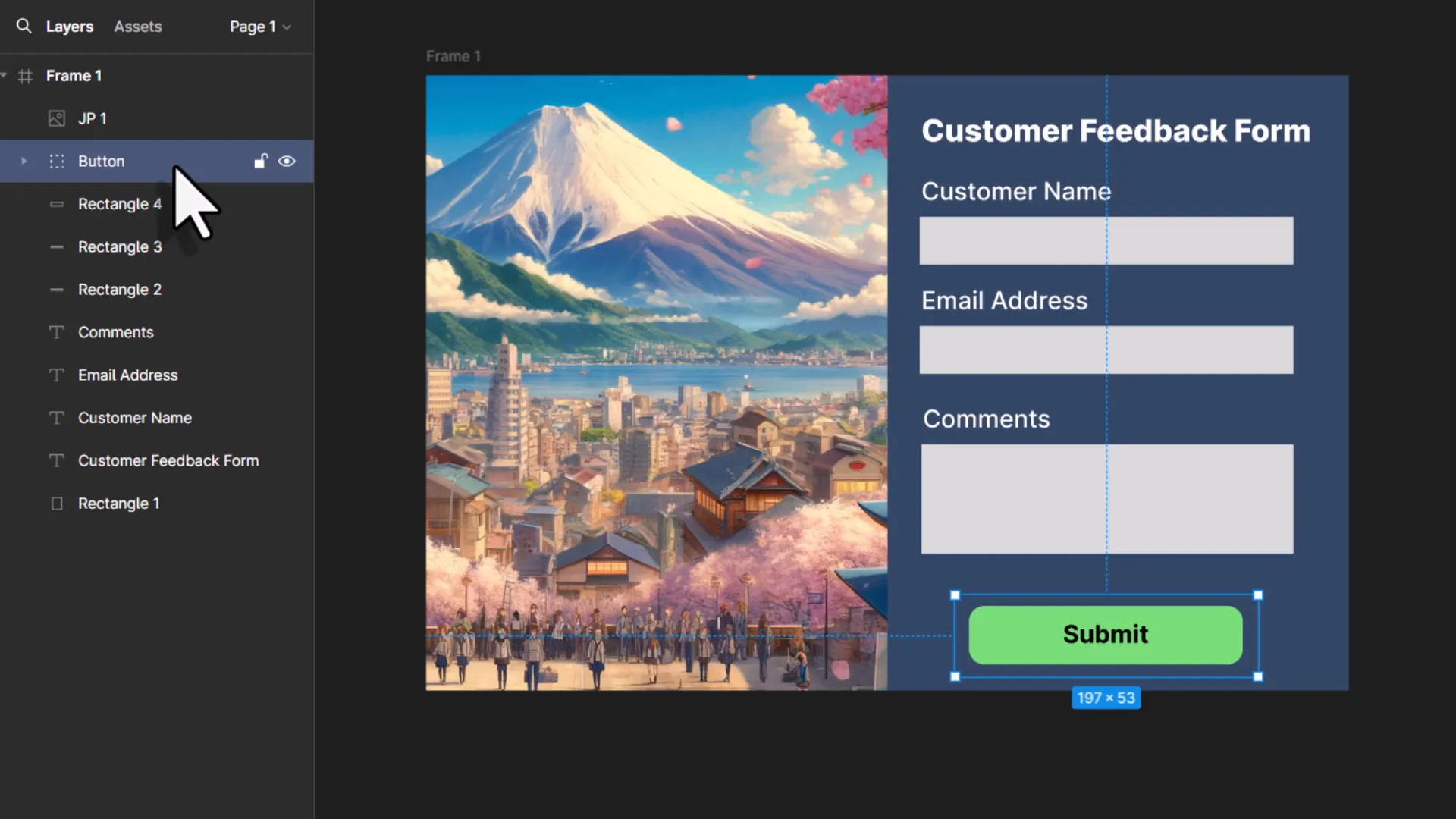Grouping button elements in Figma