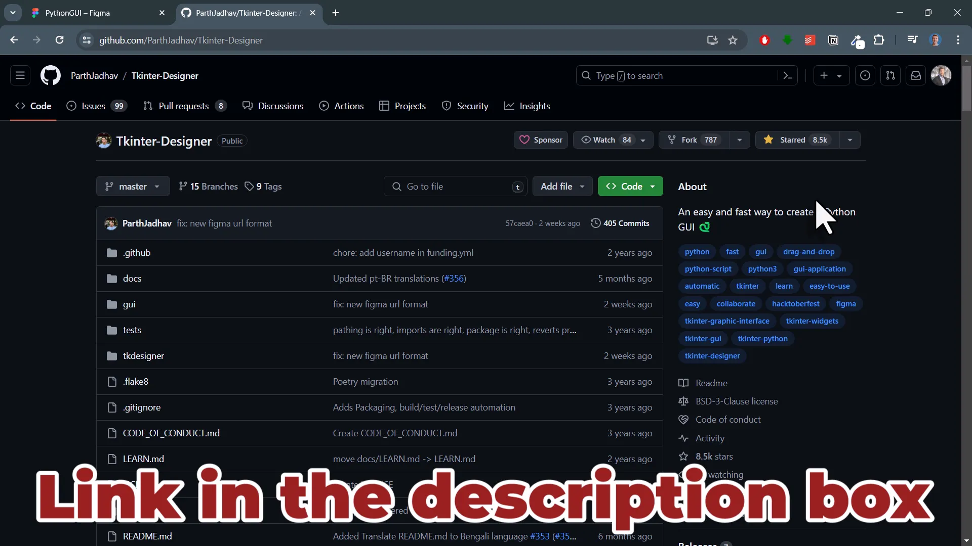 Cloning the Tkinter Designer repository