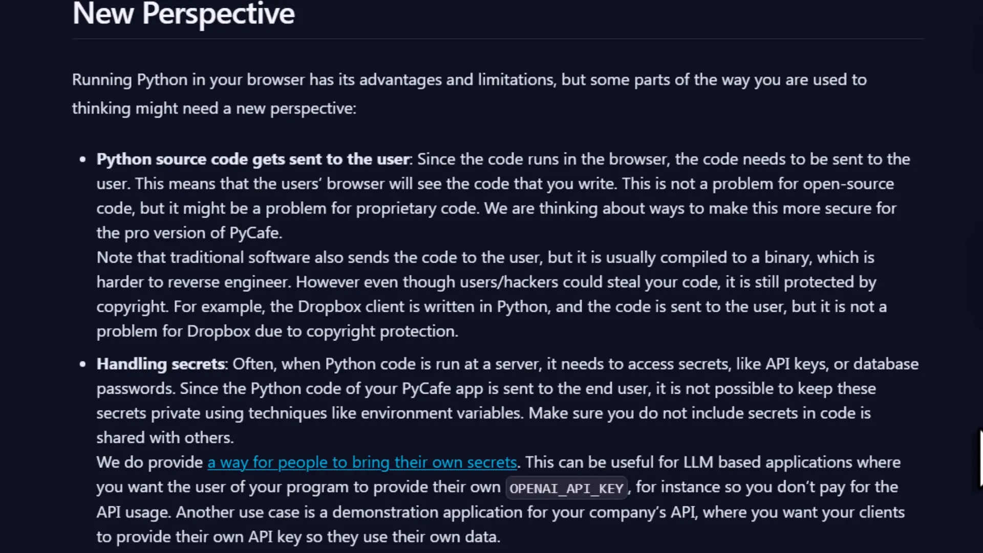 Additional Considerations