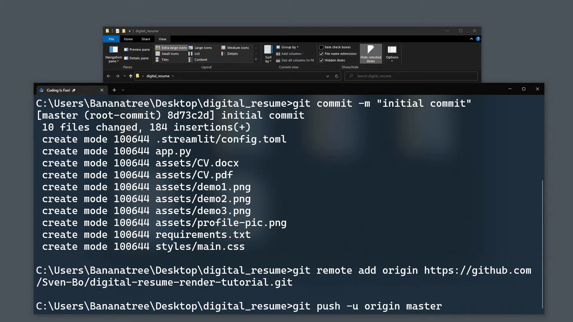 Uploading files to GitHub