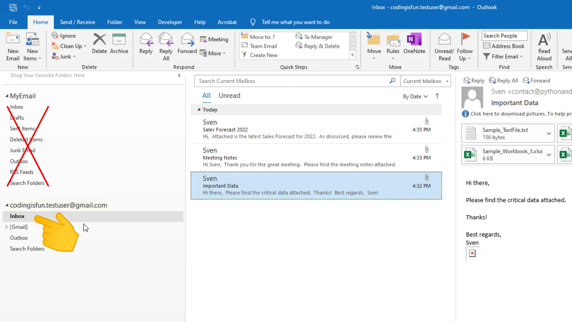 Handling multiple email accounts