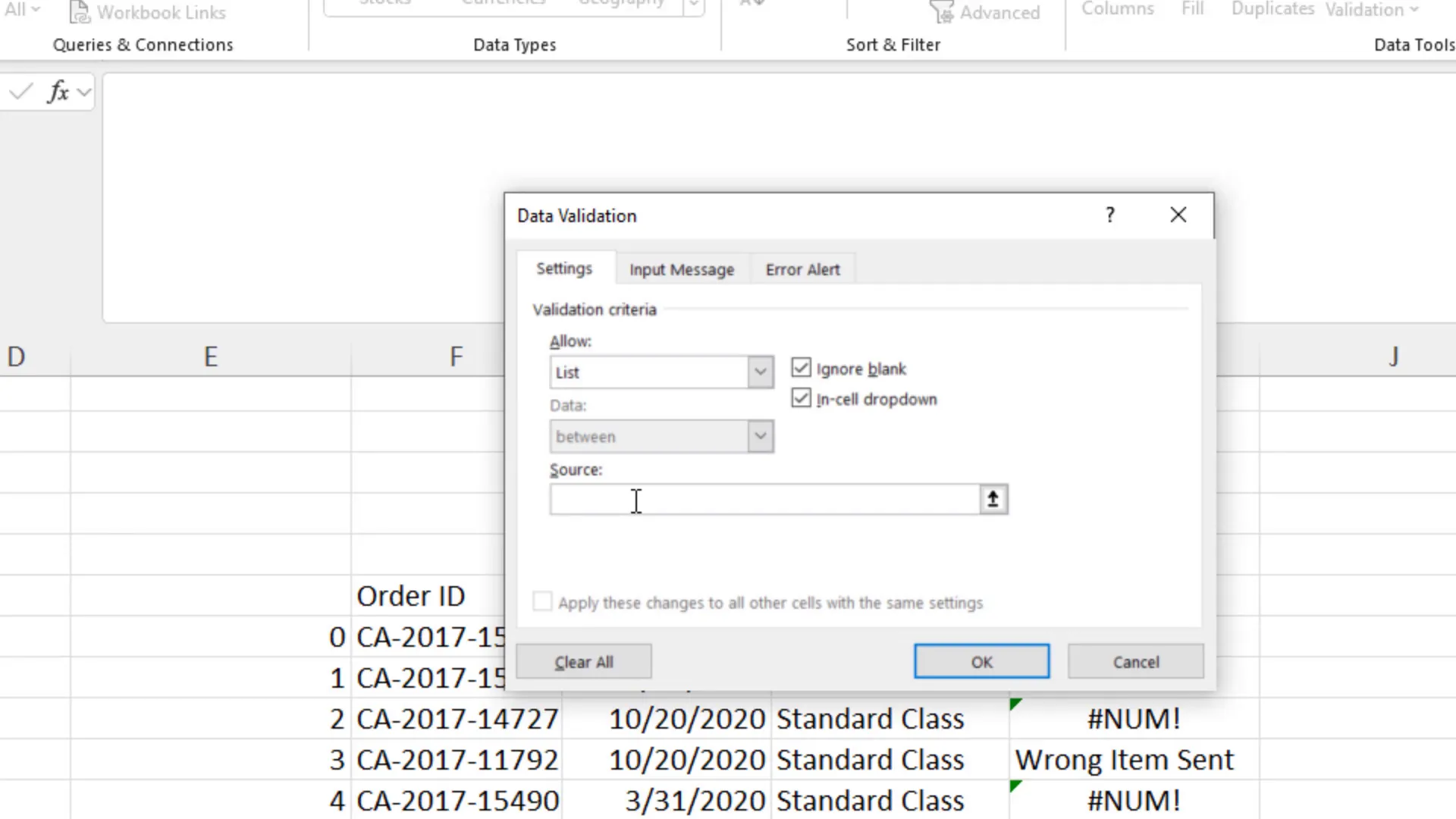 Dropdown for merge type selection