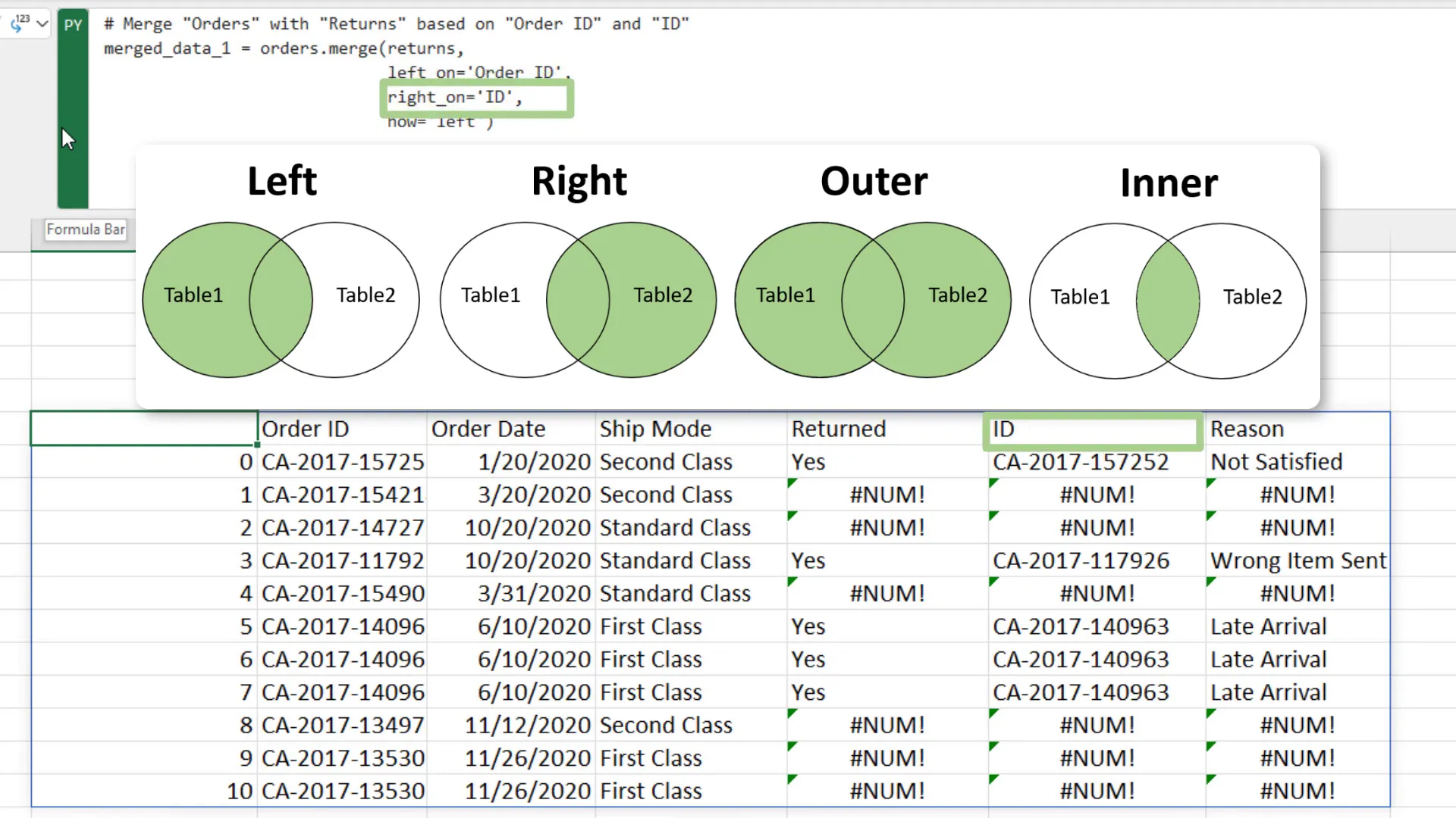 Left merge example with pandas