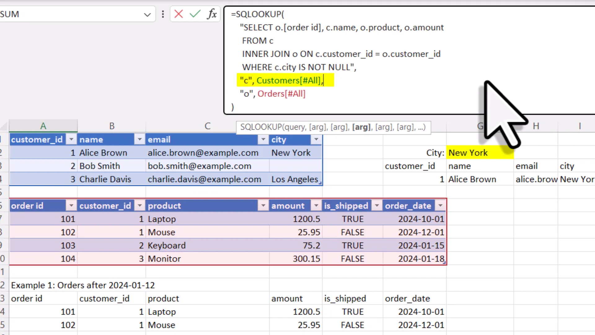 Example of inner join in SQL
