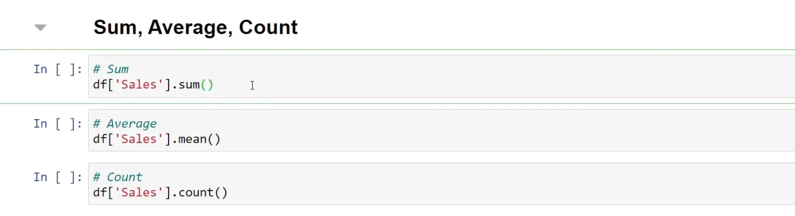 Calculating sum of sales