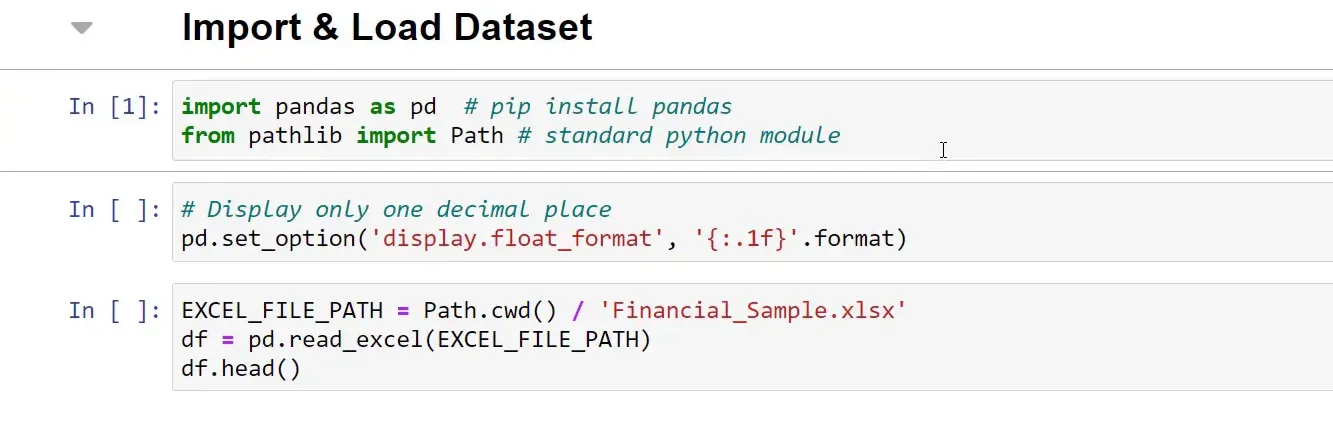 Importing pandas and loading=