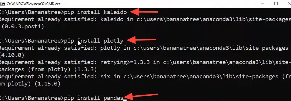Installation instructions for Python libraries