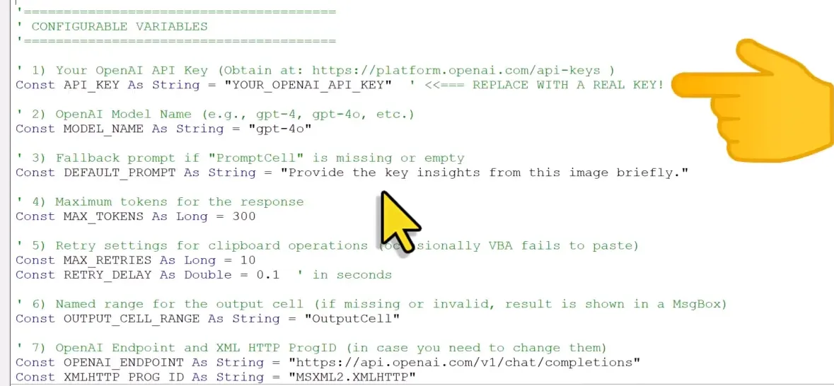 Inserting OpenAI API key