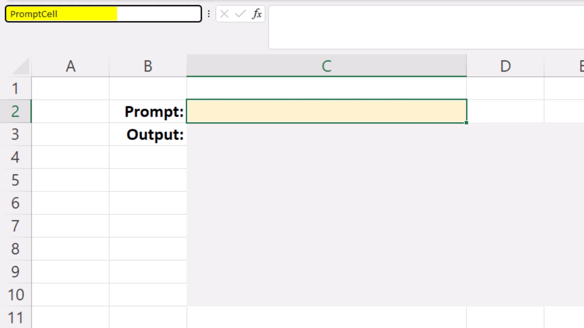 Naming input and output cells