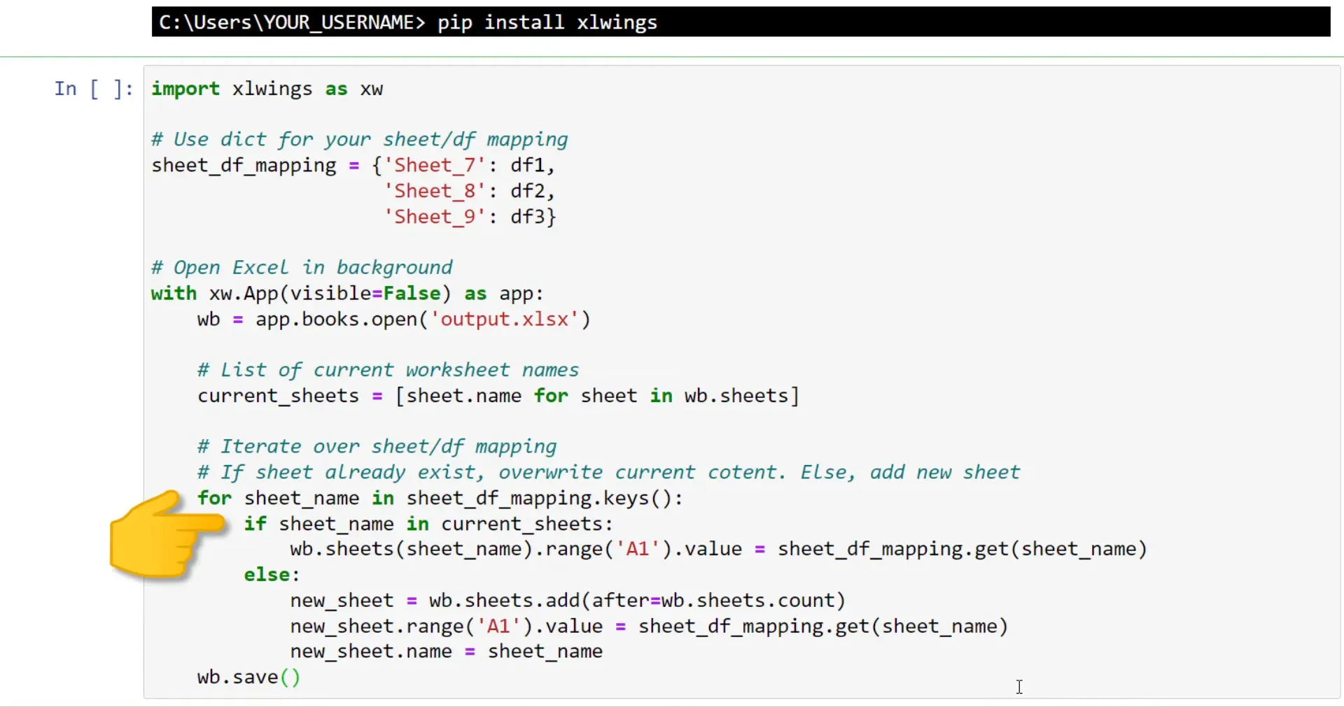 Installing xlwings library