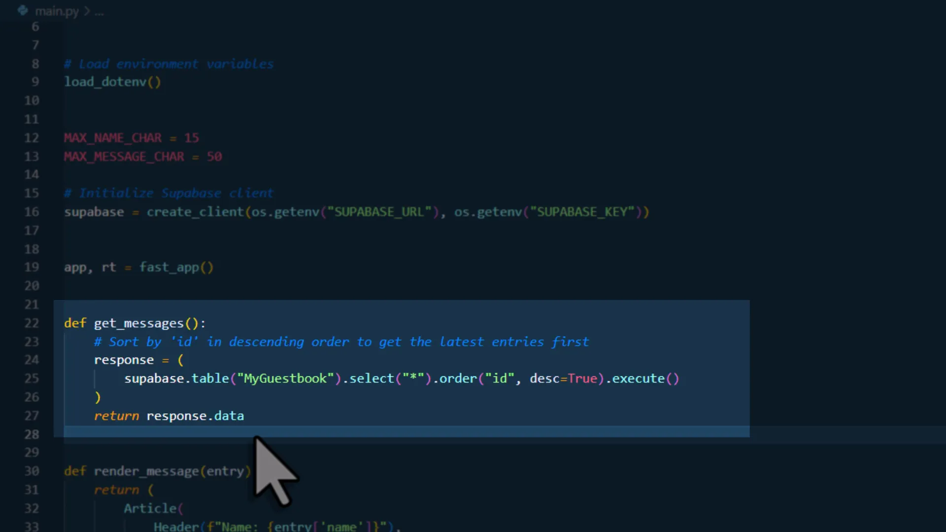 Fetching data from Supabase