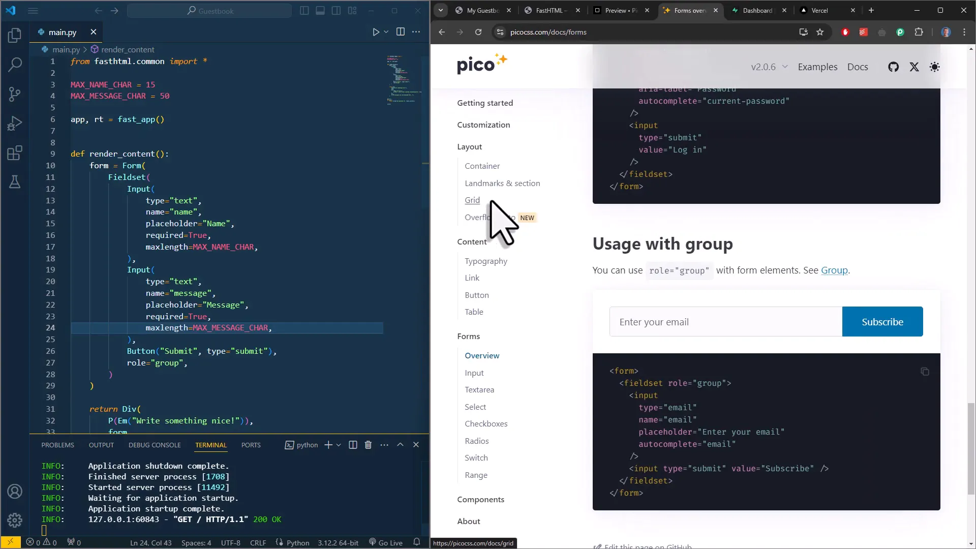 Guestbook form design