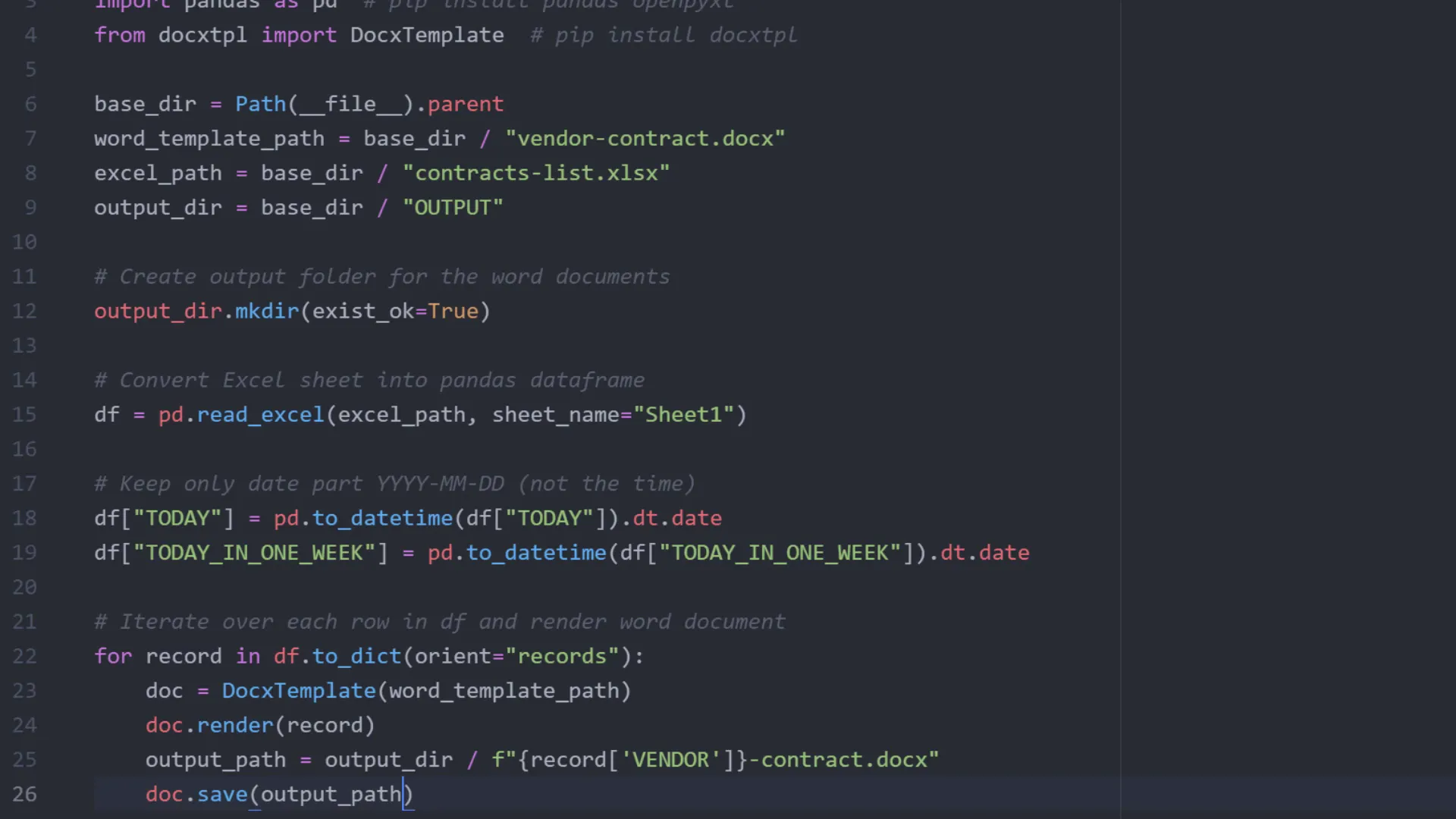 Pandas DataFrame with Excel data