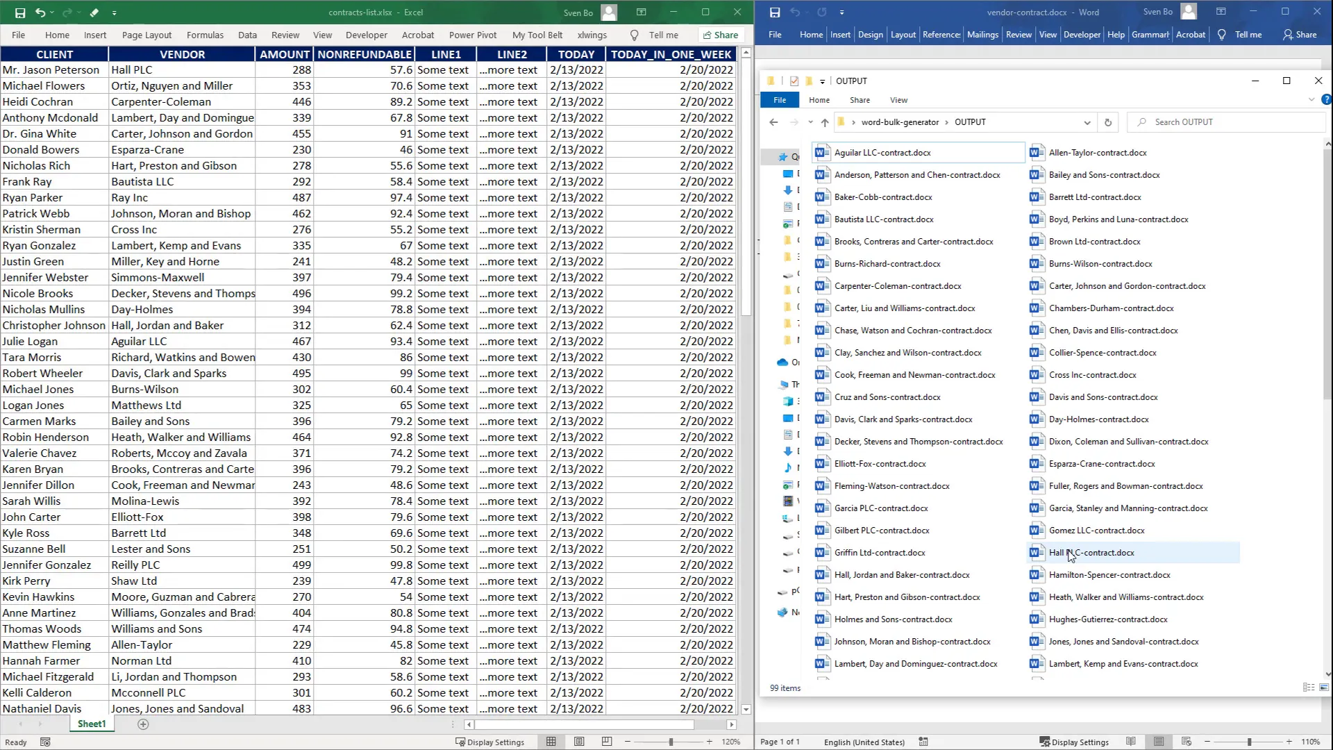 Dedicated folder for generated documents