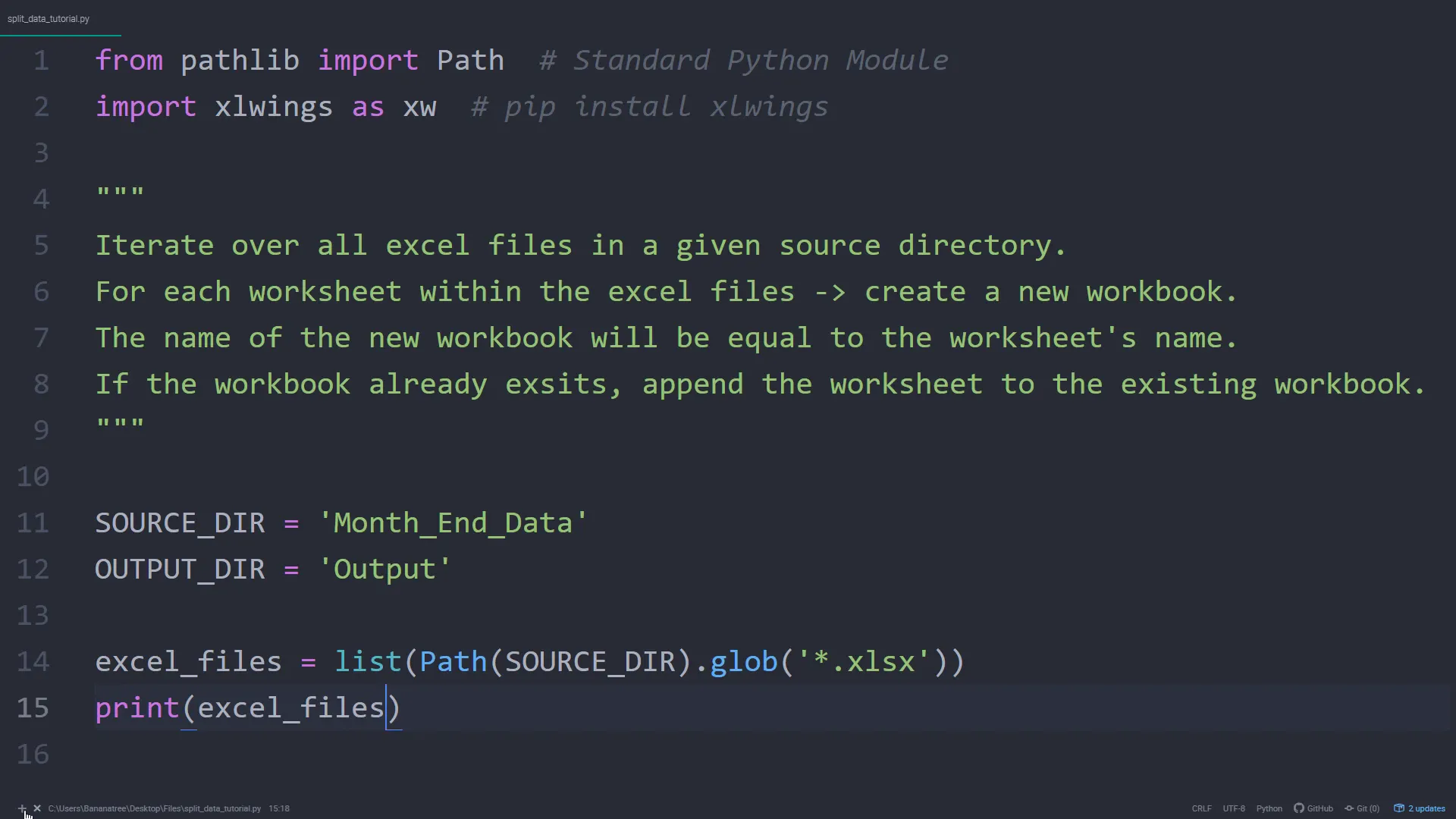 Setting up source and output directories