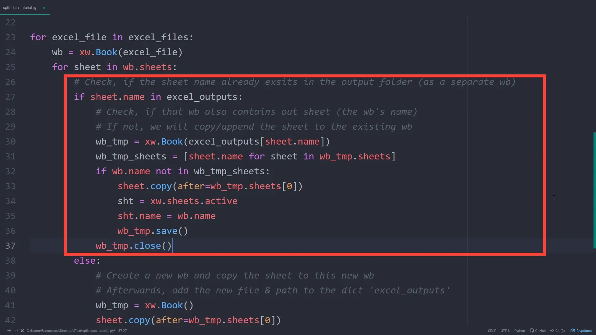Checking for existing workbooks