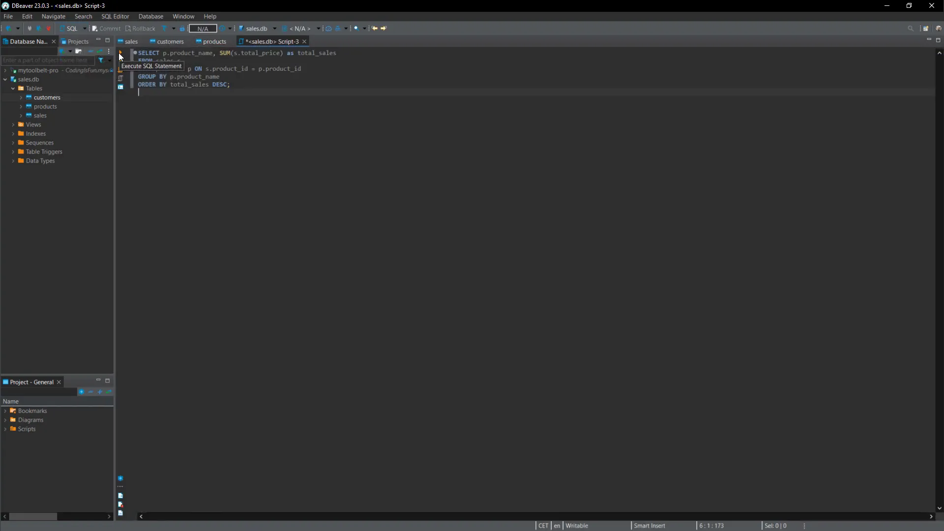 SQL query generated by ChatGPT