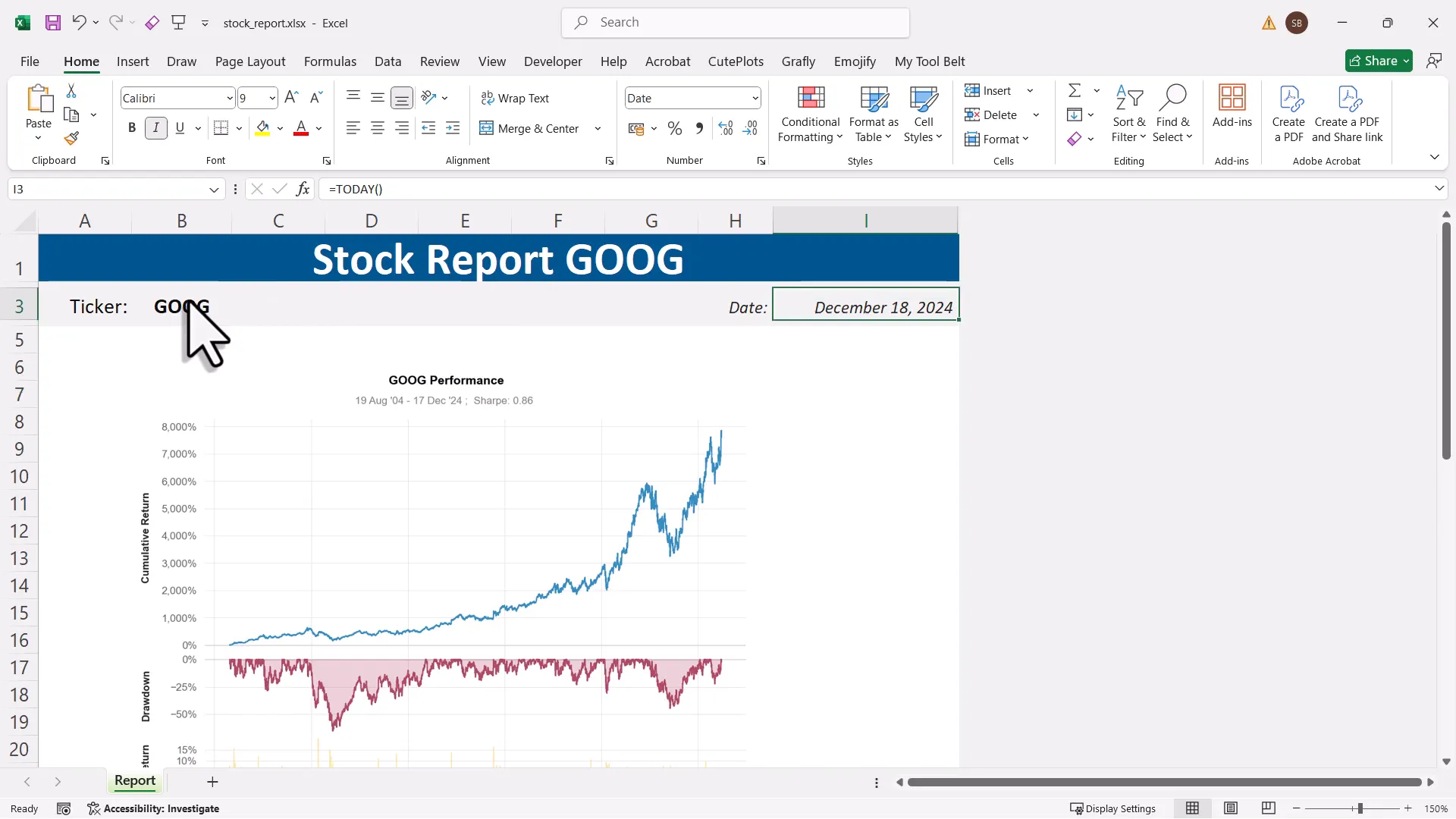 Creating a stock report