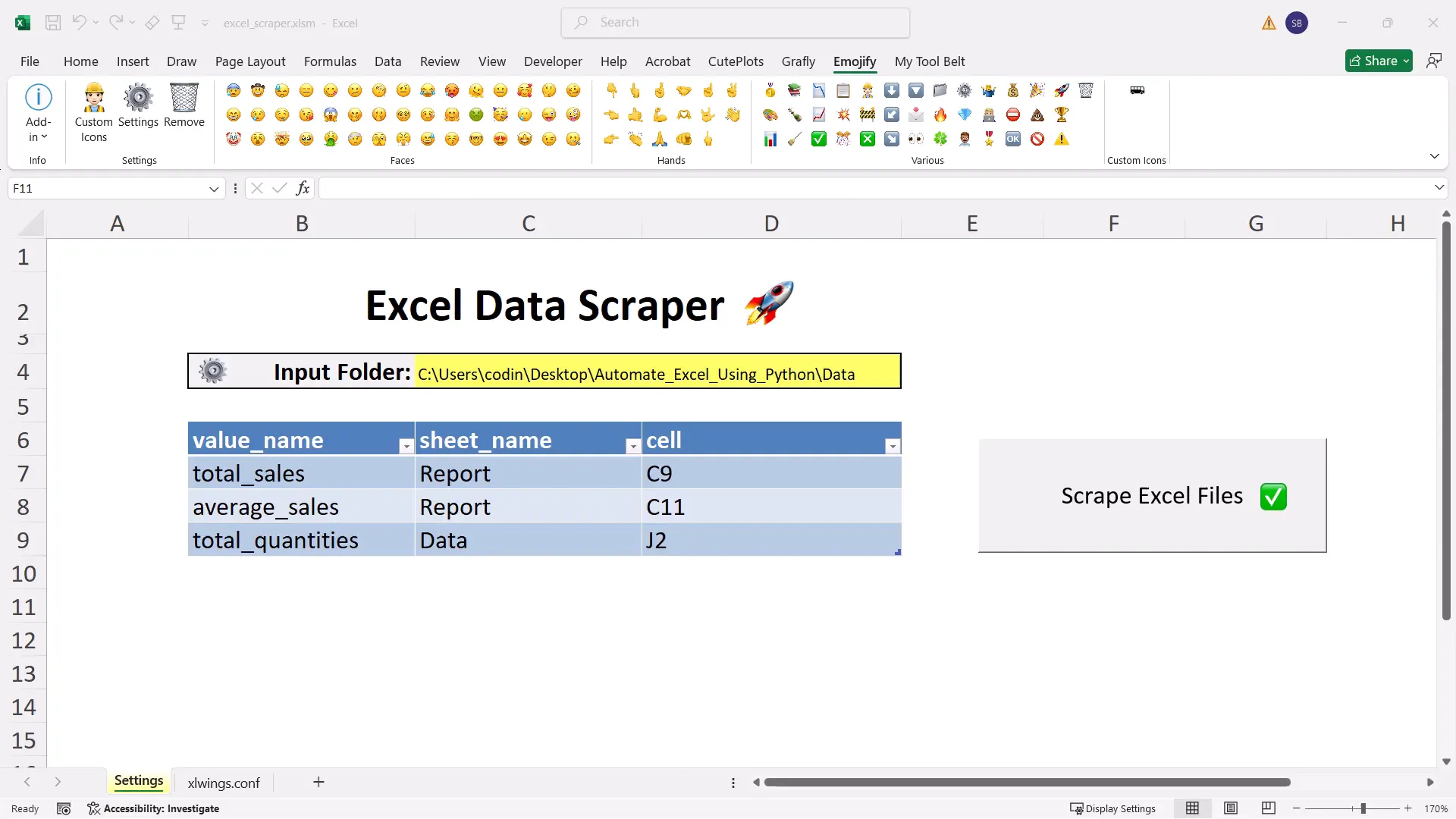 Automating Excel data scraping