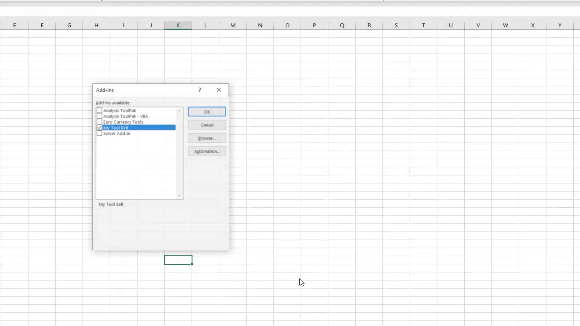 Installing the add-in