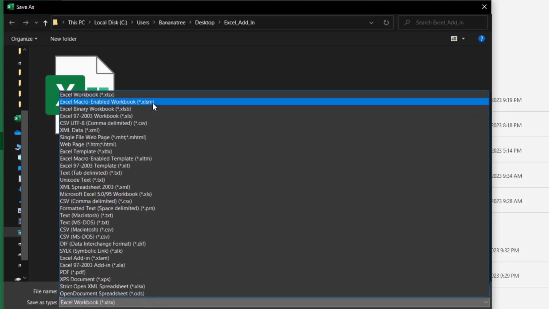 Saving as a macro-enabled workbook