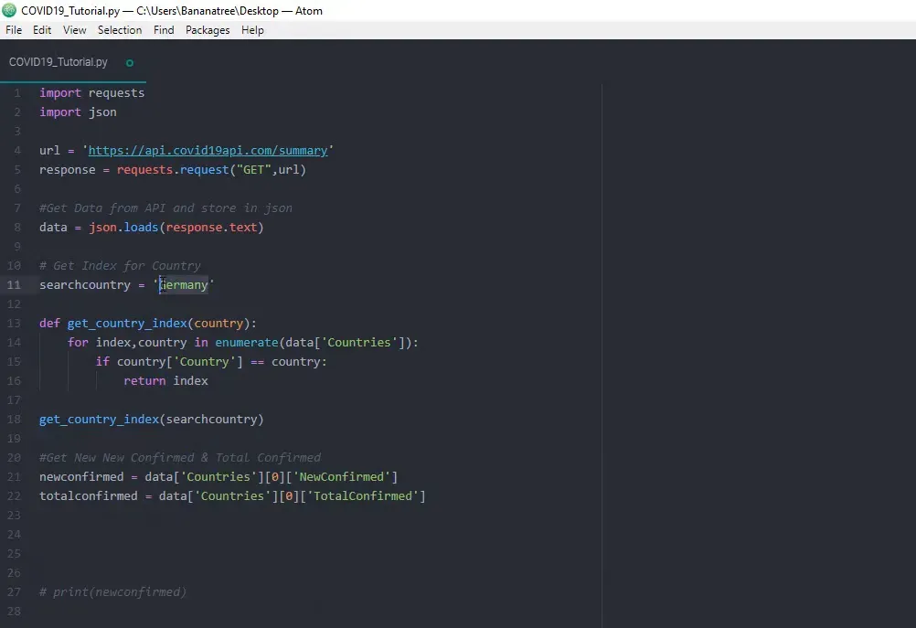 Dynamic country index retrieval