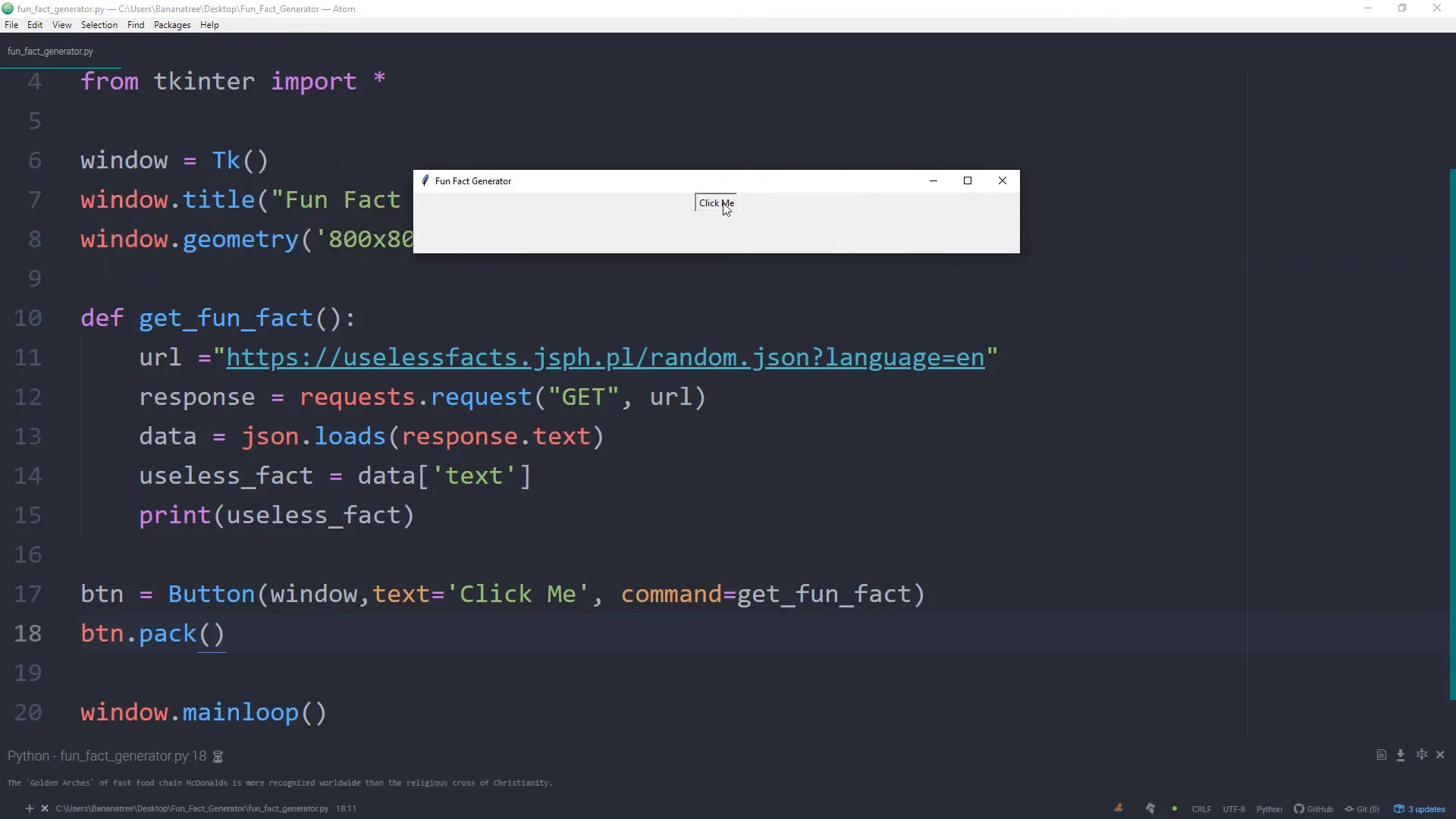 Creating button and label
