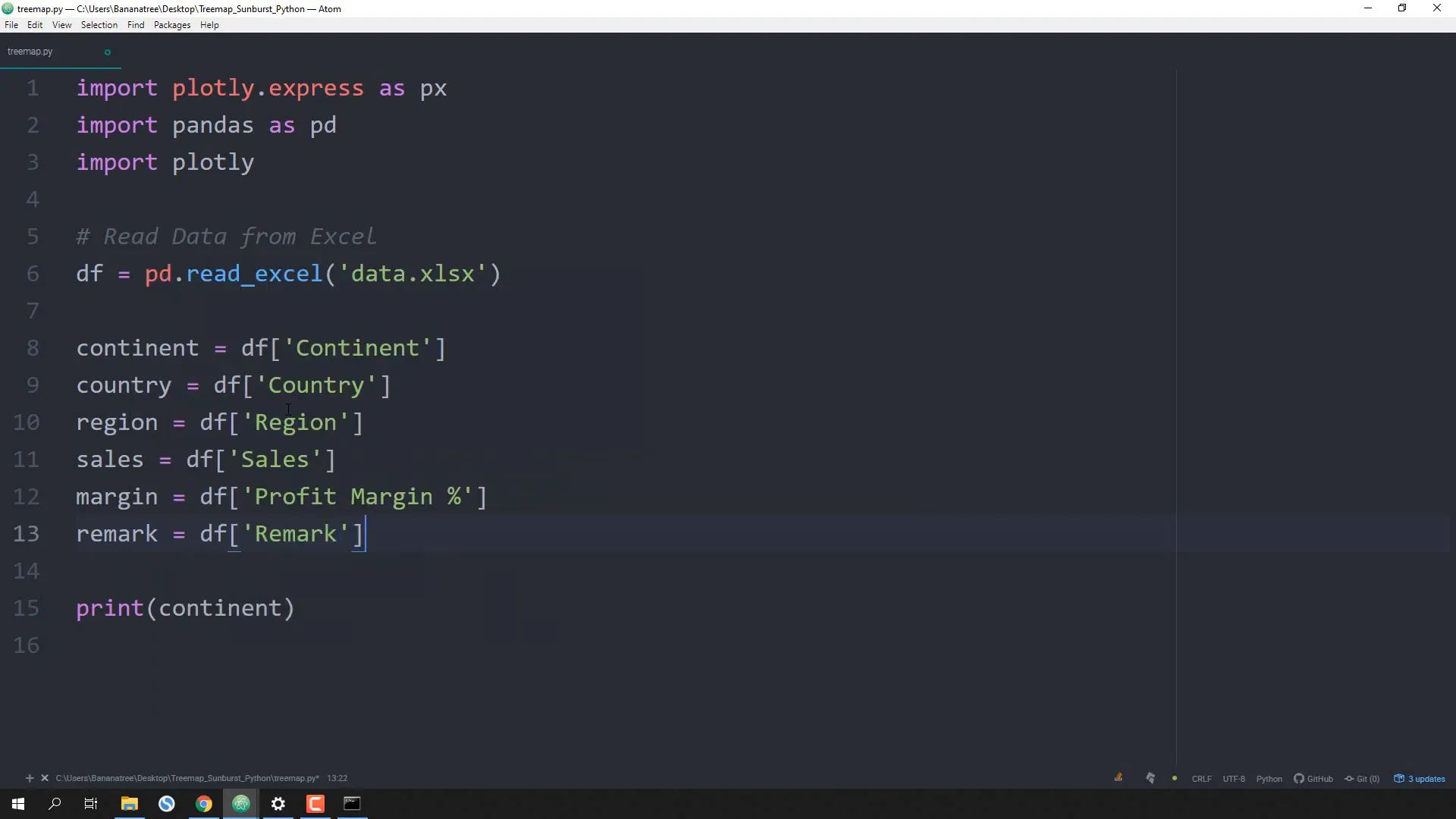 Creating the Treemap chart