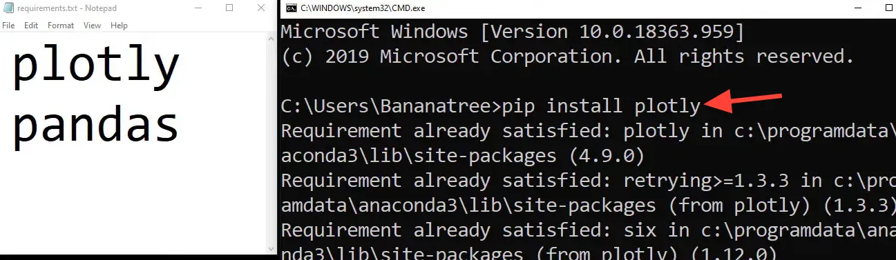 Command Prompt for Library Installation