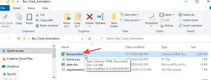Displaying the Animated Bar Chart