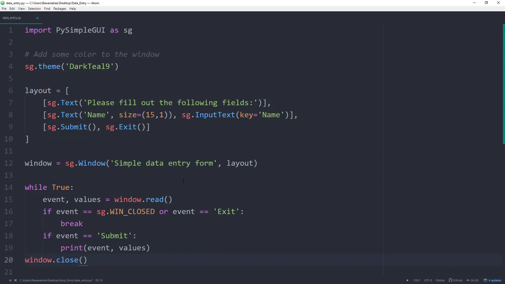 Event Handling in GUI