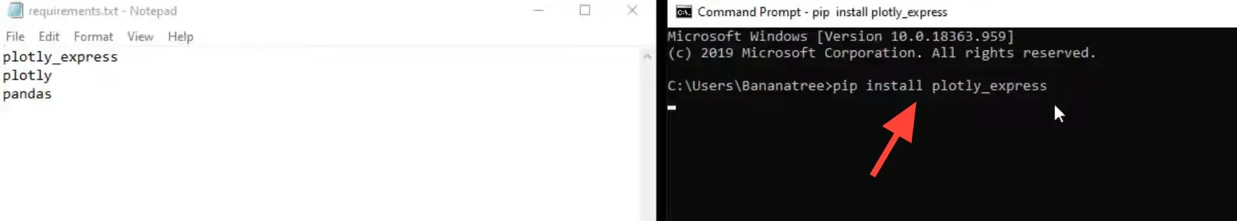 Installing libraries in command prompt
