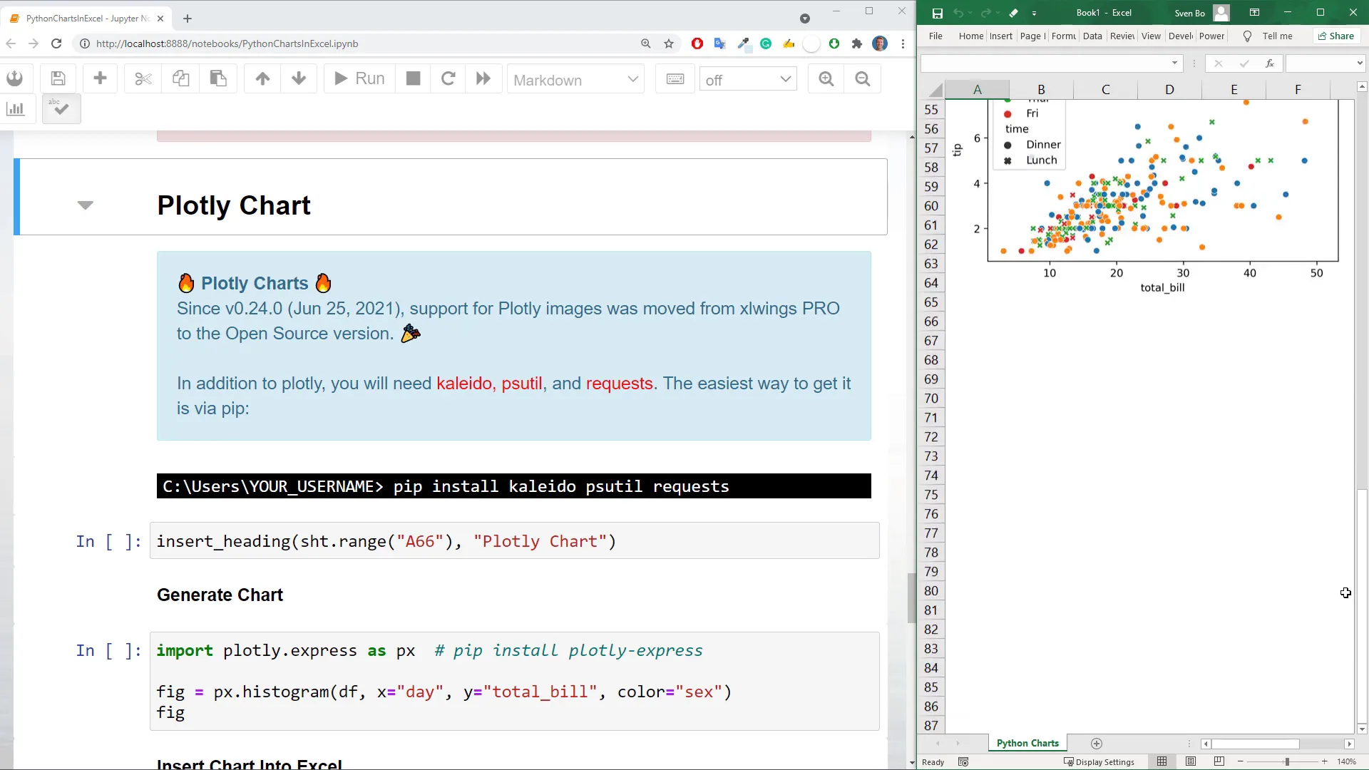 Creating a plotly chart in Excel