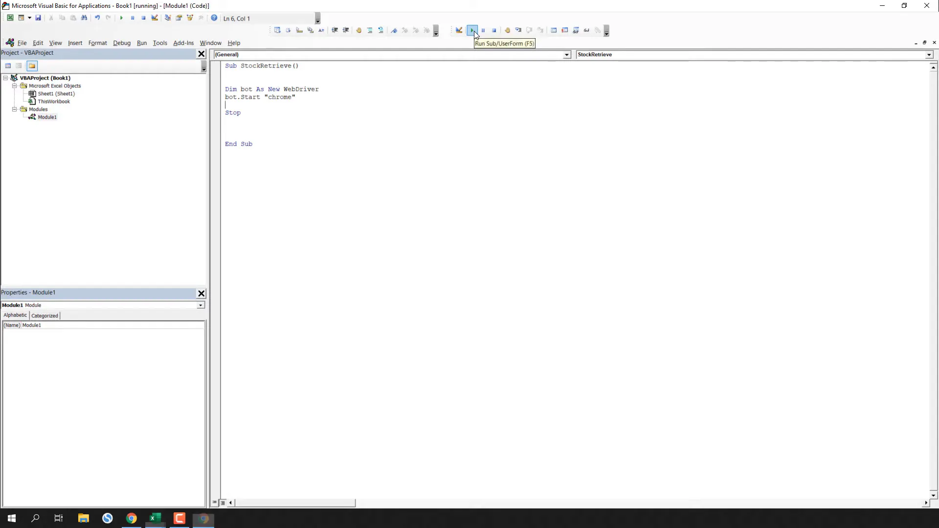 Starting Chrome Web Driver